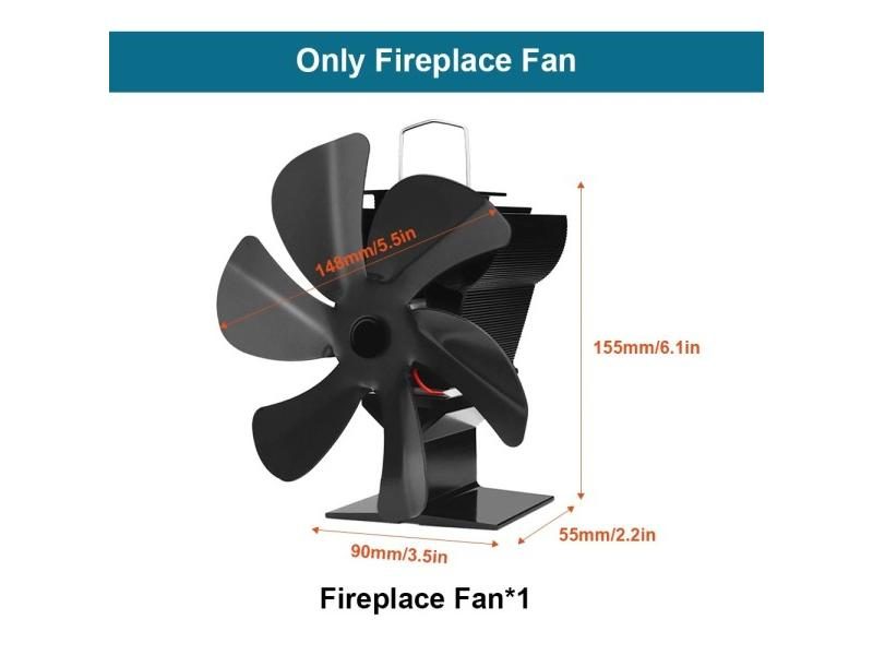 6 Blades Mini Stove Fan Heat Powered Fireplace Fan Log Wood Burner Ecofan Quiet Carousel 1