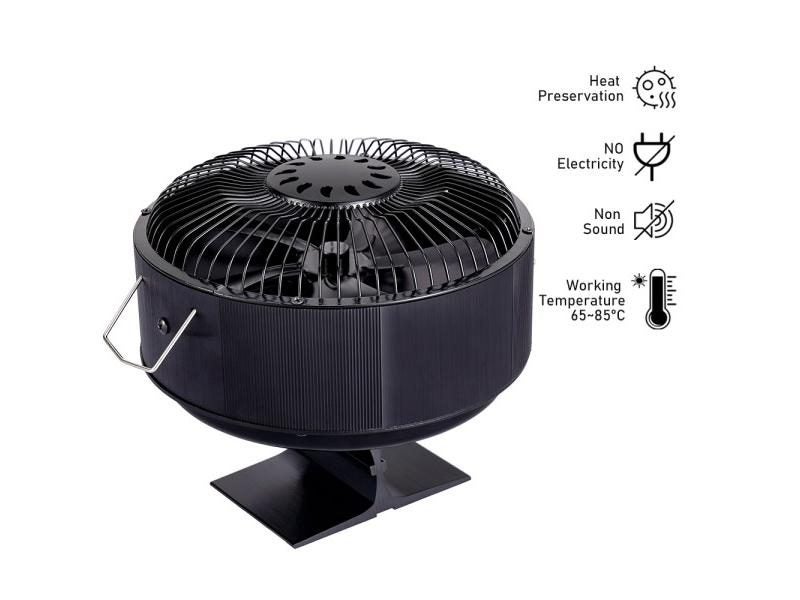 5 Blades Stove Fan Heat Powered Round Log Wood Fireplace Fan Burner Quiet Carousel 1