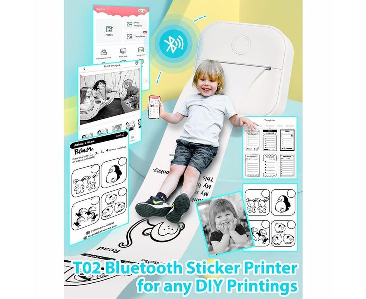 Phomemo T02 Sticker Printer, Inkless Printer Mini Printer Sticker Maker Bluet Carousel 2