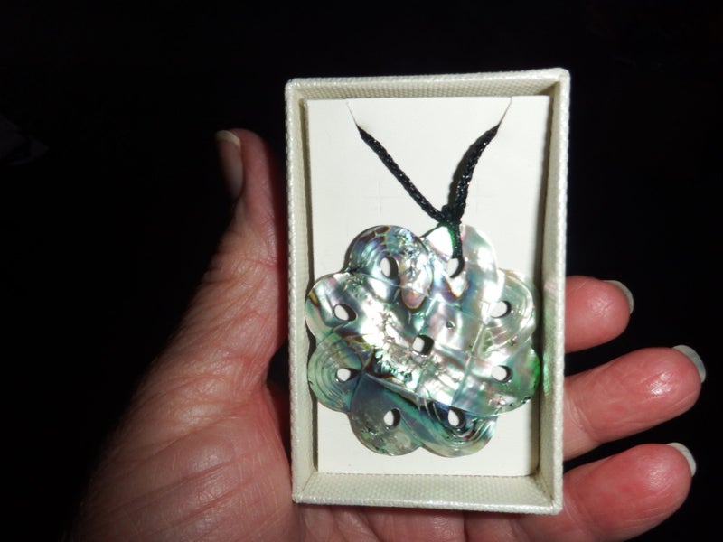 Large Abalone Paua Pendant - Celtic Design - #AB1 Carousel 1