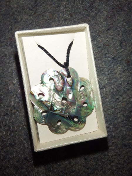 Large Abalone Paua Pendant - Celtic Design - #AB1 Carousel 2