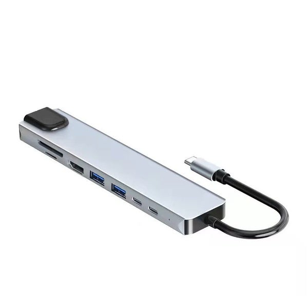 USB-C Hub 8-in-1: HDMI + USB + Ethernet + SD + PD Charging Carousel 6