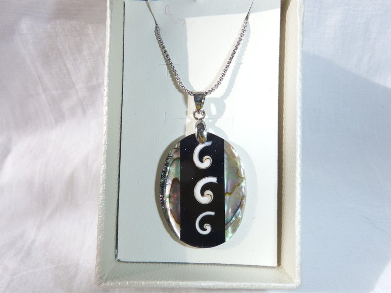 Abalone Paua Pendant - Shell Inlay - #AB2 Carousel 1