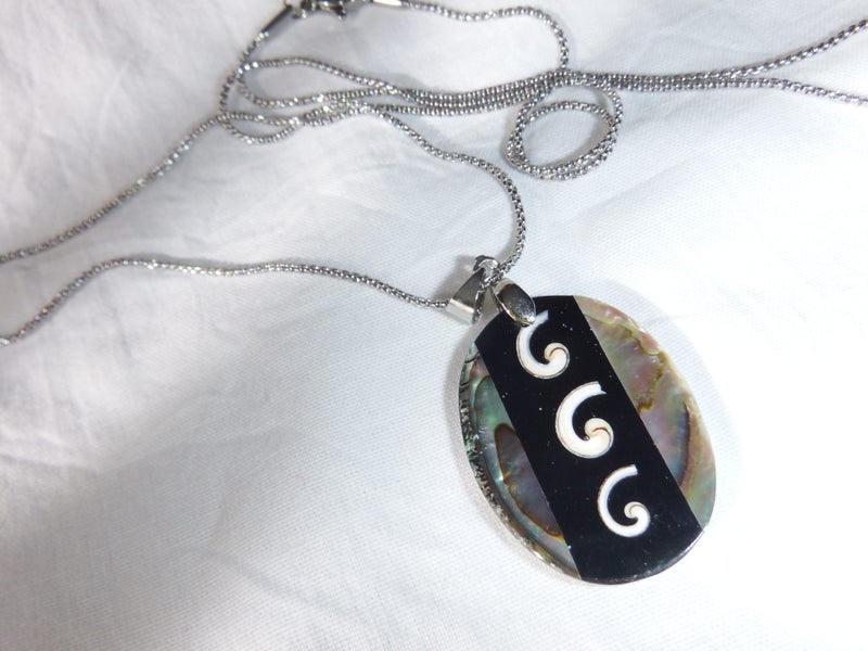 Abalone Paua Pendant - Shell Inlay - #AB2 Carousel 2