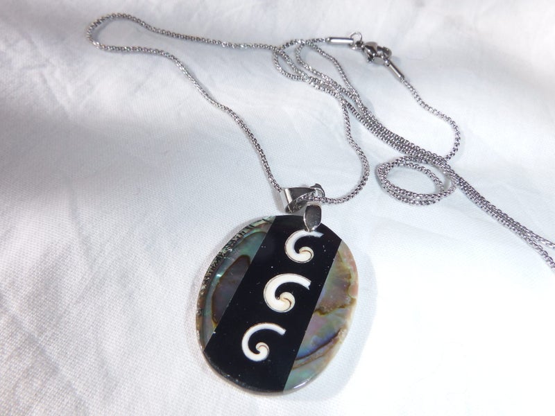Abalone Paua Pendant - Shell Inlay - #AB2 Carousel 5