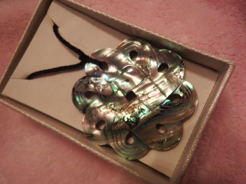 Large Abalone Paua Pendant - Celtic Design - #AB1 Carousel 8