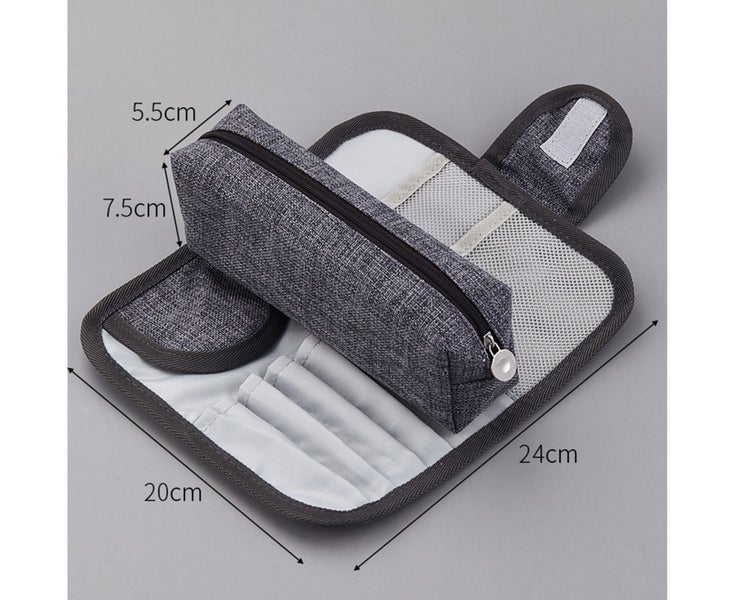 Pencil Case Sturdy 3 Compartments Canvas Office Storage Organizer for Student Carousel 2