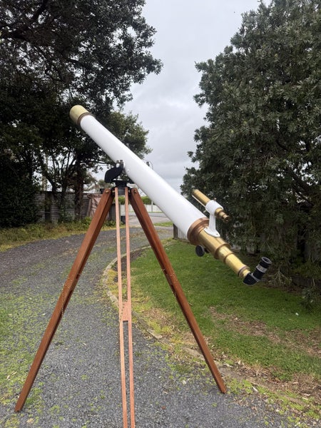 Telescope Old large brass and metal 4inch refractor Carousel 2