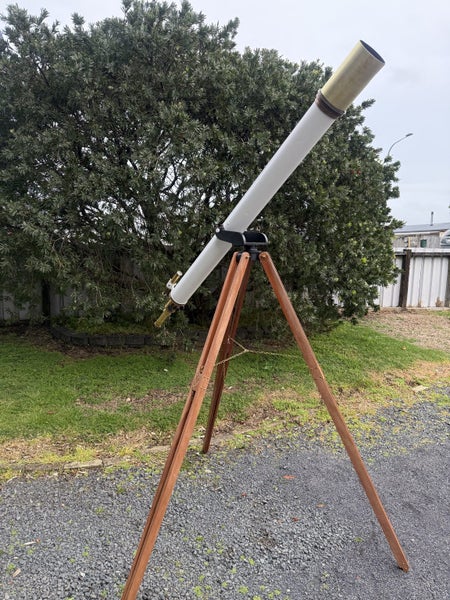 Telescope Old large brass and metal 4inch refractor Carousel 9