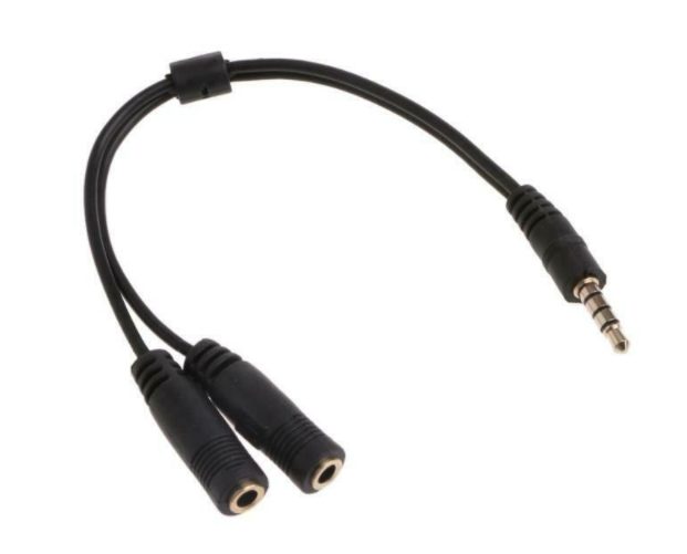 Audio Male To 2 Female 3.5mm Headphone Mic Y Splitter Cable Carousel 1