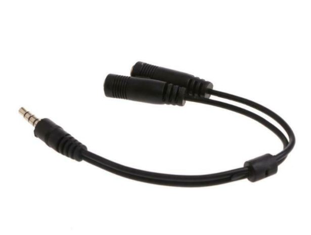 Audio Male To 2 Female 3.5mm Headphone Mic Y Splitter Cable Carousel 2