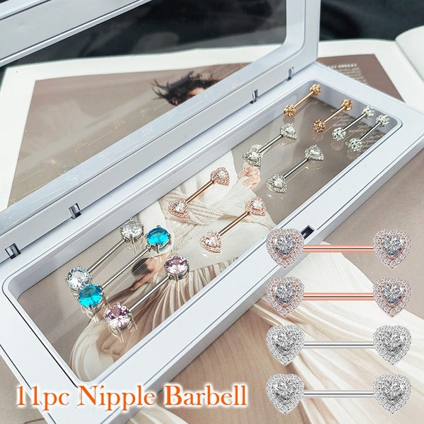11pc Nipple Piercing Barbell Carousel 1