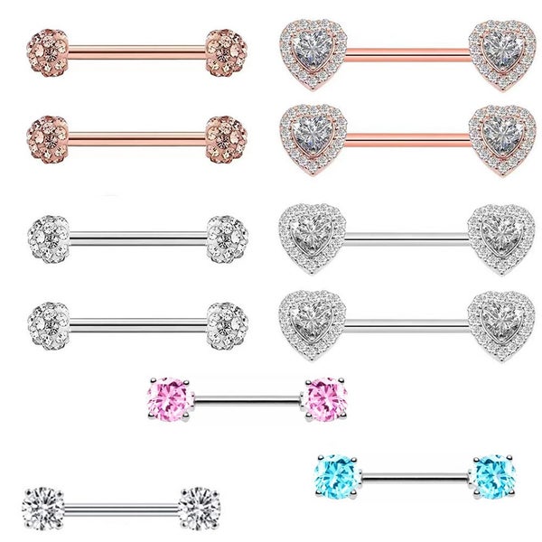 11pc Nipple Piercing Barbell Carousel 2
