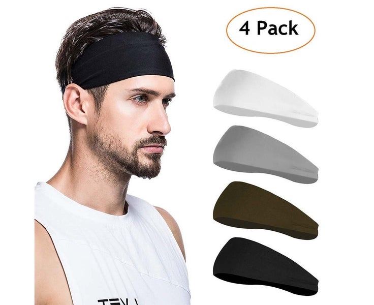 Mens Headbands 4 Packs Guys Sweatband and Sports Headband for Men Carousel 1