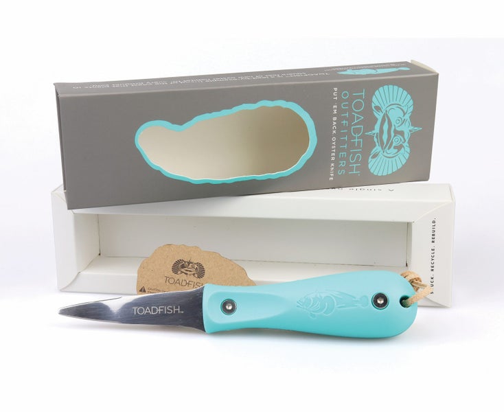 Toadfish Put 'Em Back Oyster Knife Teal Japanese Stainless Steel Carousel 1