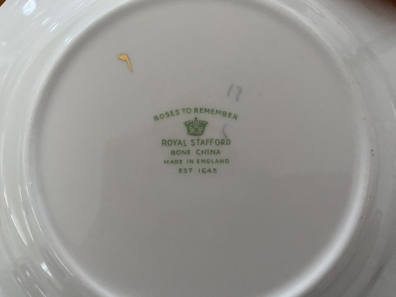 “Roses to Remember “ Royal Stafford Bone China tea set Carousel 9