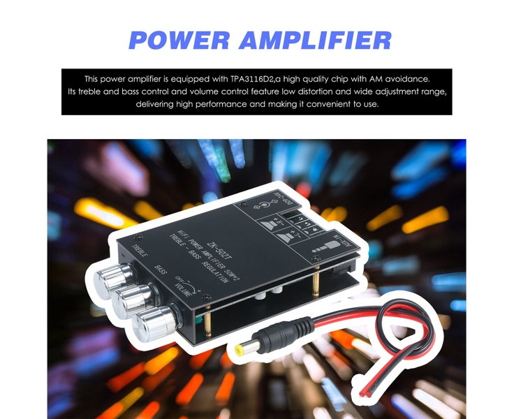 HIFI Power Amplifier Board Module 50Wx2 AUX and BT5.0 Audio Input Stereo Audi Carousel 2