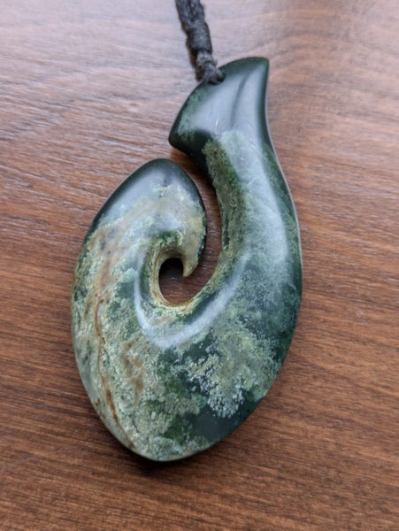 Large Pounamu Matte Hook Pendant Carousel 2