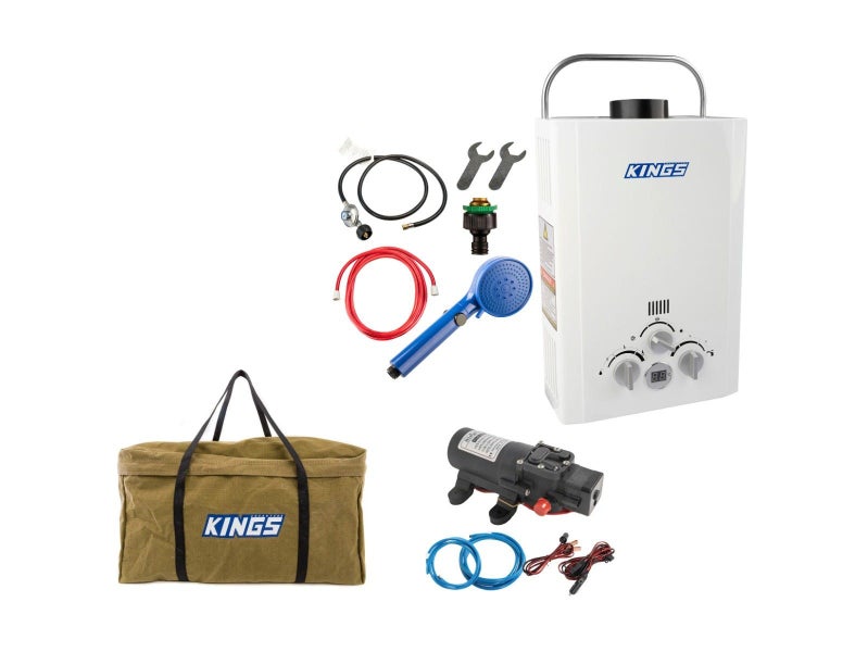 Kings Portable Gas Hot Water System + Canvas Carry Bag Carousel 1