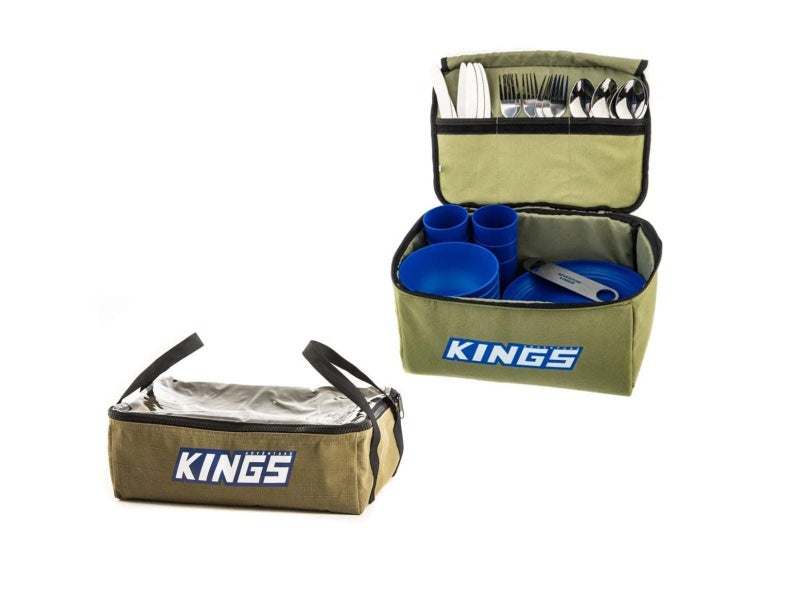 Adventure Kings 37 Piece BBQ Picnic Set Camping + Clear Top Canvas Bag Storage Carousel 1