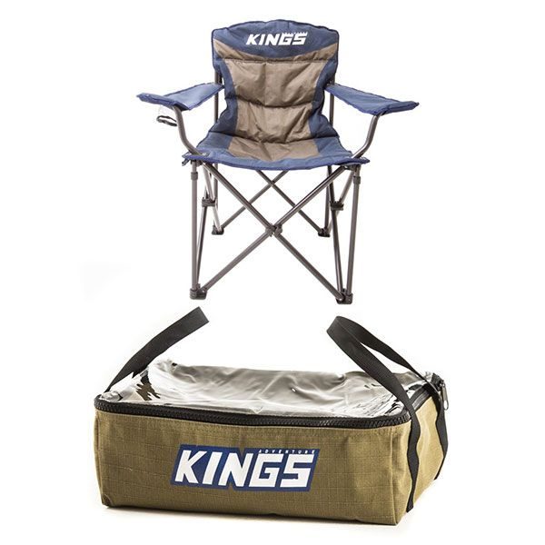 Adventure Kings Throne Outdoor Camping Chair + 4WD Clear Top Canvas Bag Storage Carousel 1