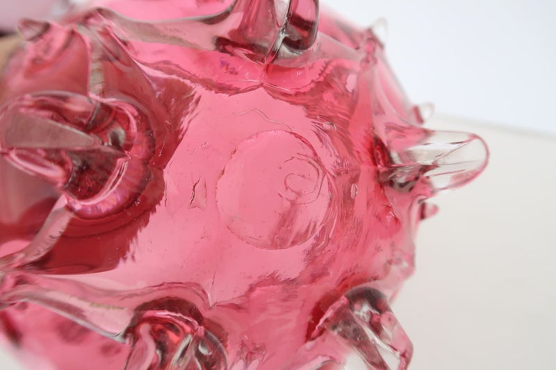 ***TRULY STUNNING CRANBERRY AND CLEAR GLASS FOOTED BOWL*** Carousel 2