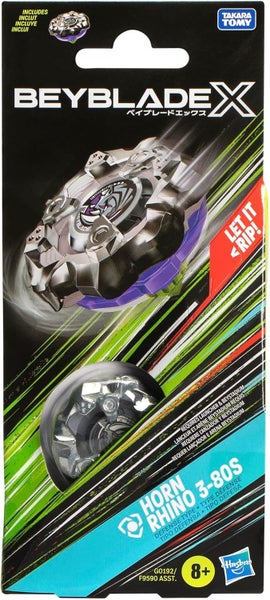 Beyblade X Horn Rhino 3-80S Booster Pack Set Carousel 2