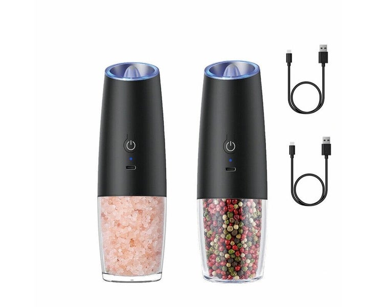 Electric pepper salt grinder set, adjustable roughness, battery powered-Recha Carousel 6