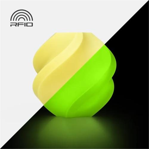 Bambu Lab PLA Glow Filament - Yellow 1kg - 1.75mm - Unique Glow in Low Light Carousel 1