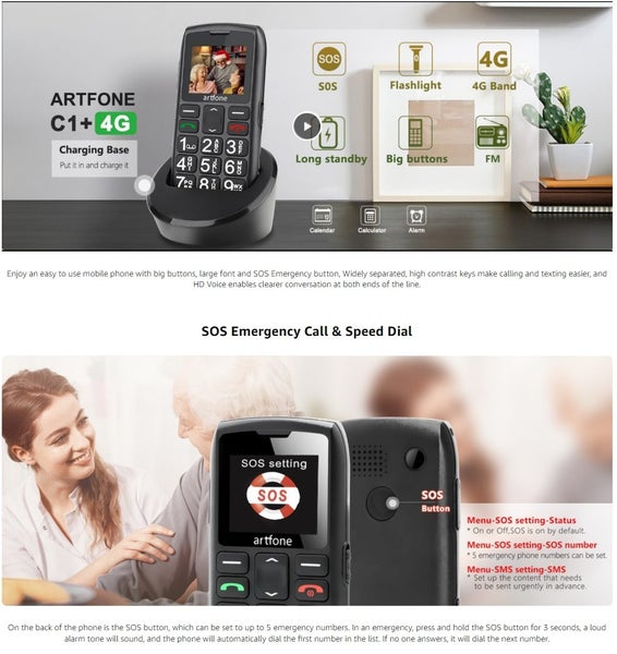 4G Elderly Mobile Phone, SOS Button, Big Button64141728487553111