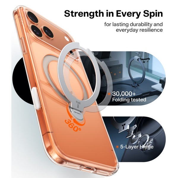 Torras iPhone 17 Pro Max (6.9") 2025 Ostand Spin Case - Clear Full Camera Carousel 2
