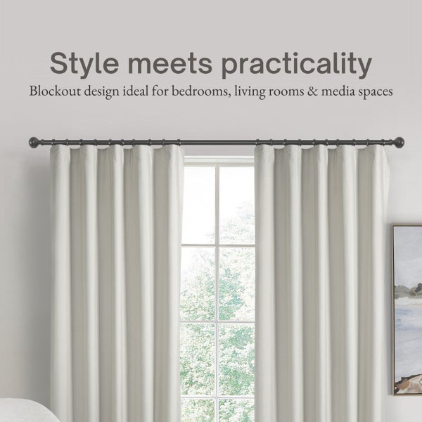 Sherwood Home Orlando Blockout Multi Header Curtain Pair Mist 140x223cm Carousel 2