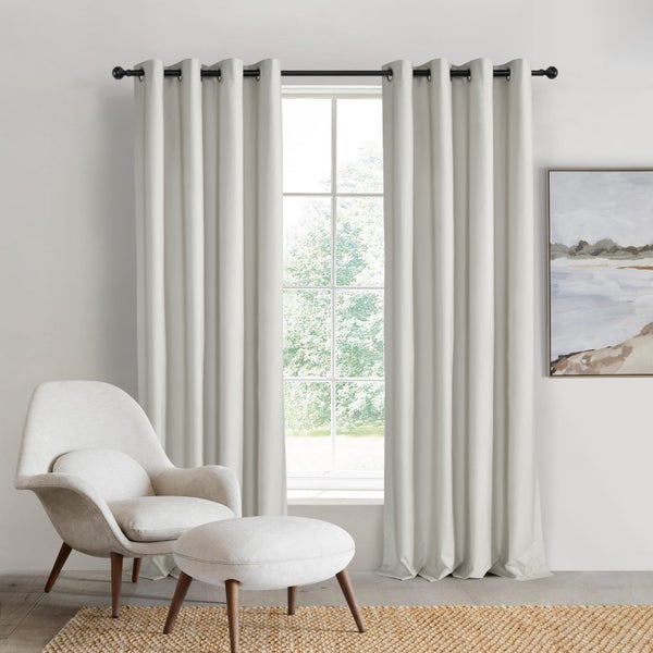 Sherwood Home Orlando Blockout Eyelet Curtain Pair Mist 180x223cm Carousel 1