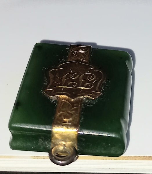 Antique Ponamu Prayer Book Pendant With Rose Gold Strap Carousel 2
