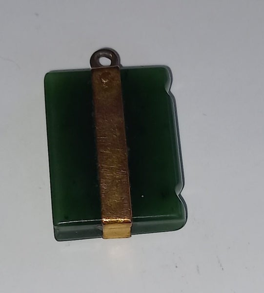 Antique Ponamu Prayer Book Pendant With Rose Gold Strap Carousel 5