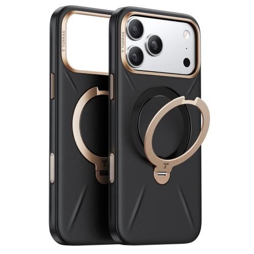 Torras iPhone 17 Pro Max (6.9") 2025 Ostand Spin VegSkin Case - Black Full Carousel 1