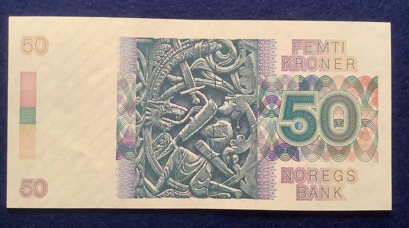 Norway 1984 Fifty Kroner banknote - 1st Issue - near Unc Carousel 2