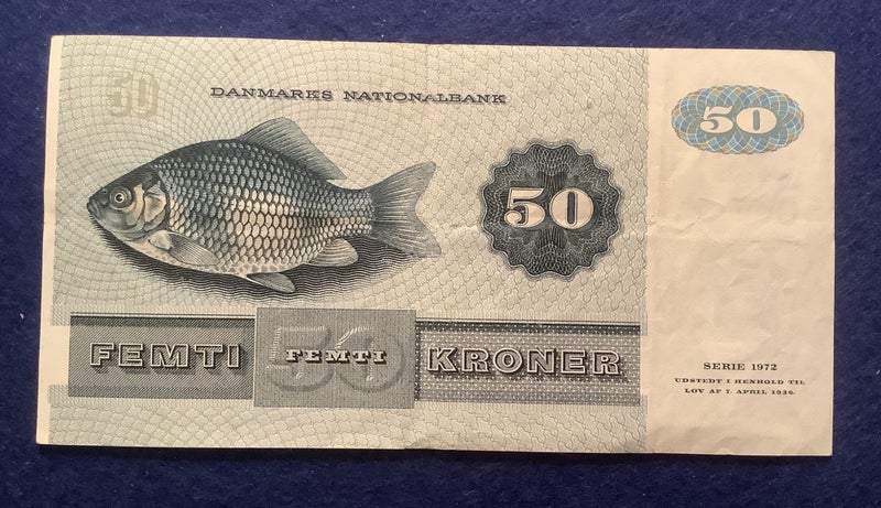 Denmark Fifty Kroner banknote - late 80s Carousel 2
