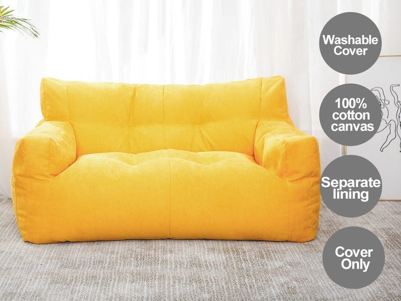 Two-Seater Bean Bag Chair-Yellow Carousel 1