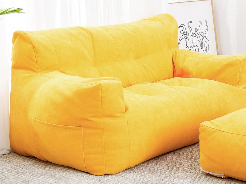 Two-Seater Bean Bag Chair-Yellow Carousel 2