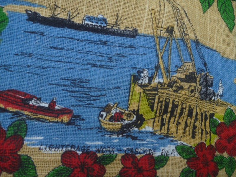 Norfolk Island BRIGHT BOLD Beautiful Linen Tablecloth Animals& City Images Carousel 2