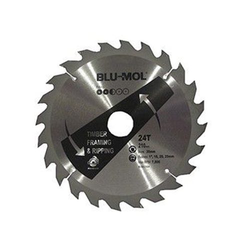 Saw Blade - Blu-Mol Professional Circular Saw Blade 210mm X 24T Carousel 1