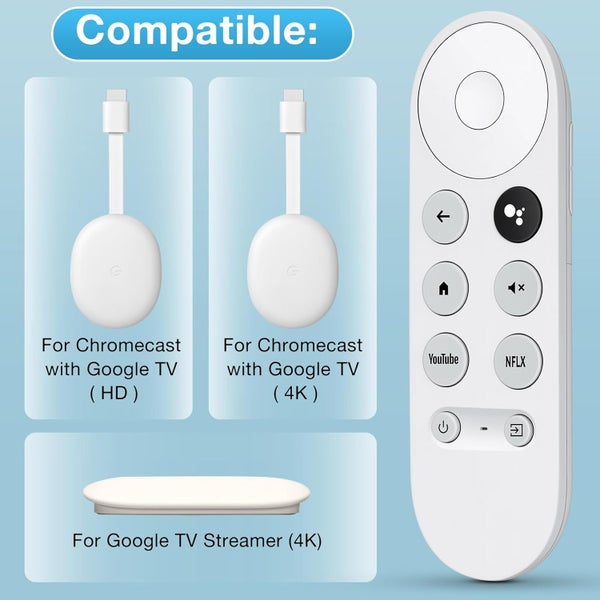 Replacement Remote for Chromecast with Google TV HD/4K/Streamer Carousel 2
