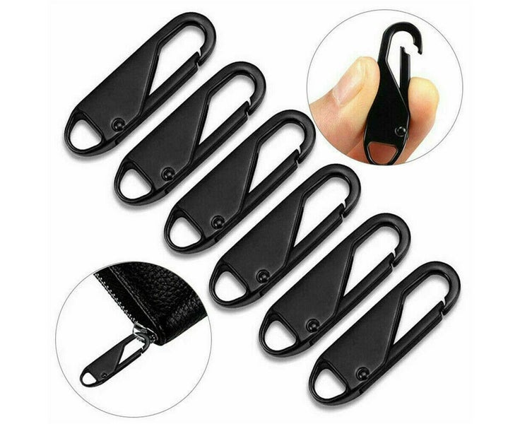 6x Zipper Pull Tab Replacement Metal Zip Head Slider Puller Handle Bottom Sto Carousel 1