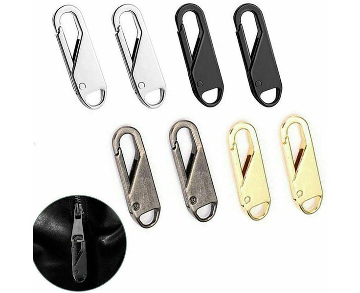 6x Zipper Pull Tab Replacement Metal Zip Head Slider Puller Handle Bottom Sto Carousel 2