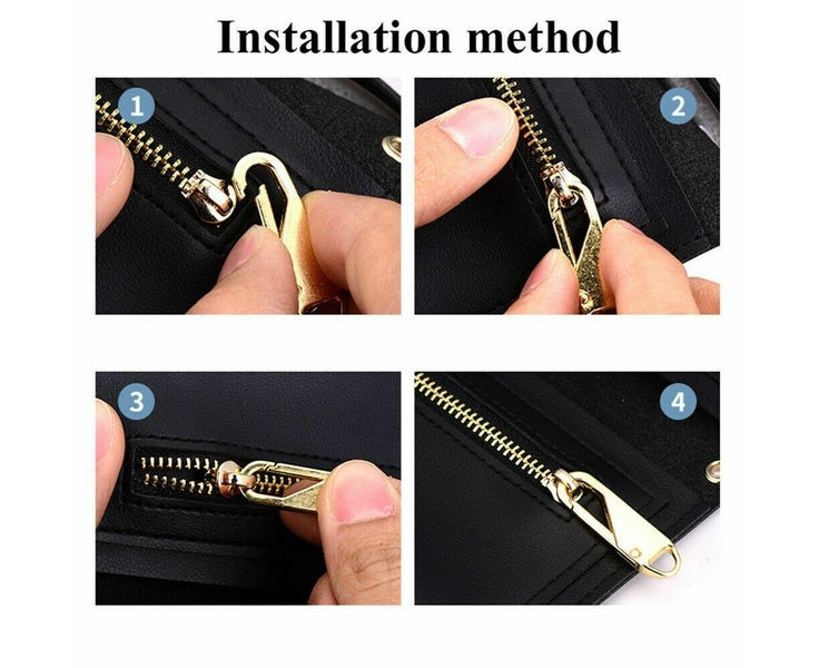 6x Zipper Pull Tab Replacement Metal Zip Head Slider Puller Handle Bottom Sto Carousel 8