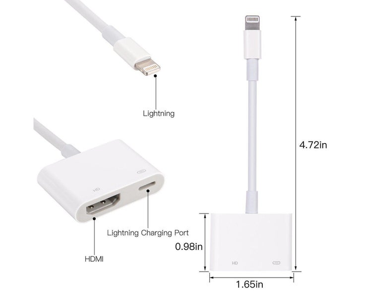 8 Pin To 1080 Hdmi Cable Digital Av Tv Adapter For Iphone 6 7 8 X Xr 11 White Carousel 2