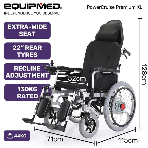 Equipmed Power Electric Wheelchair Xl Wide Bariatric Chair Seat Long Range Airli Carousel 2