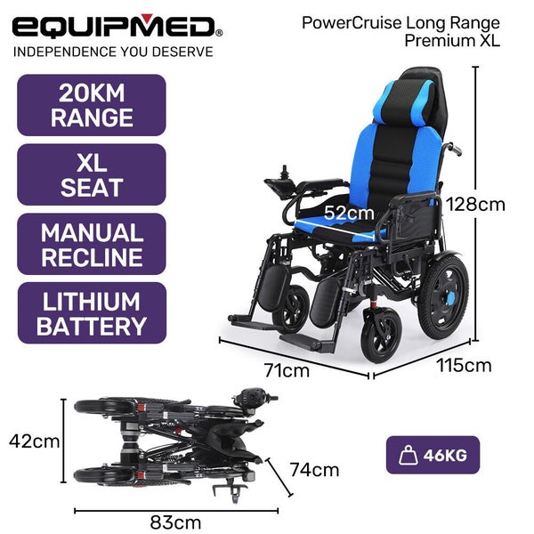 Equipmed Power Electric Wheelchair Wide Bariatric Chair Comfortable For S Xl Lon Carousel 2