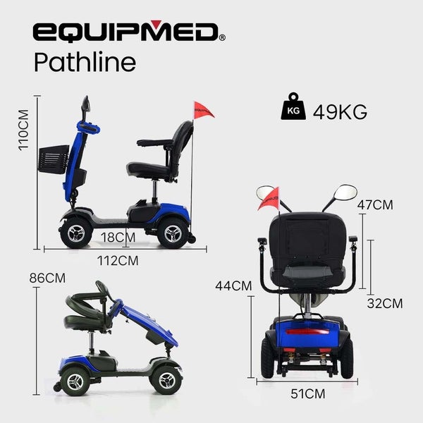 Equipmed Electric Mobility Scooter For Elderly Motorized Riding Older Adults Aid Carousel 2